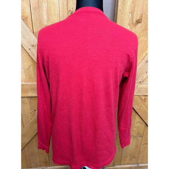 Adult Large Christmas Shirt Santa Needle Point Thermal Ugly Sweater GUC - Picture 3 of 3